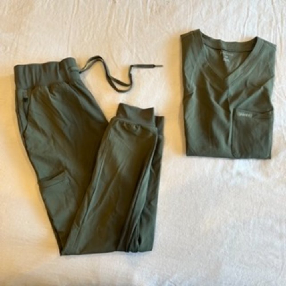 Jaanuu Olive Green Women's V-Neck Top - Picture 2 of 3